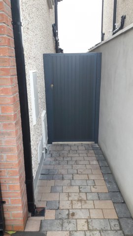 anthracite grey straight top pedestrian gate